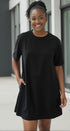 Essential Tee Dress With Pockets - Black